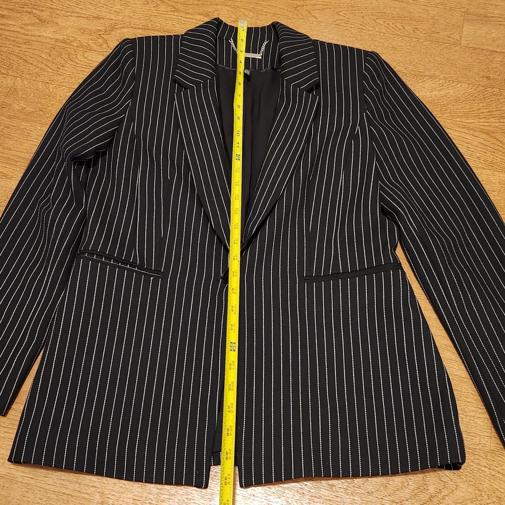 Like New White Black Pinstripe Blazer